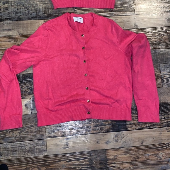 Old Navy Pink Cardigan with  Crop top size Large - Picture 4 of 5